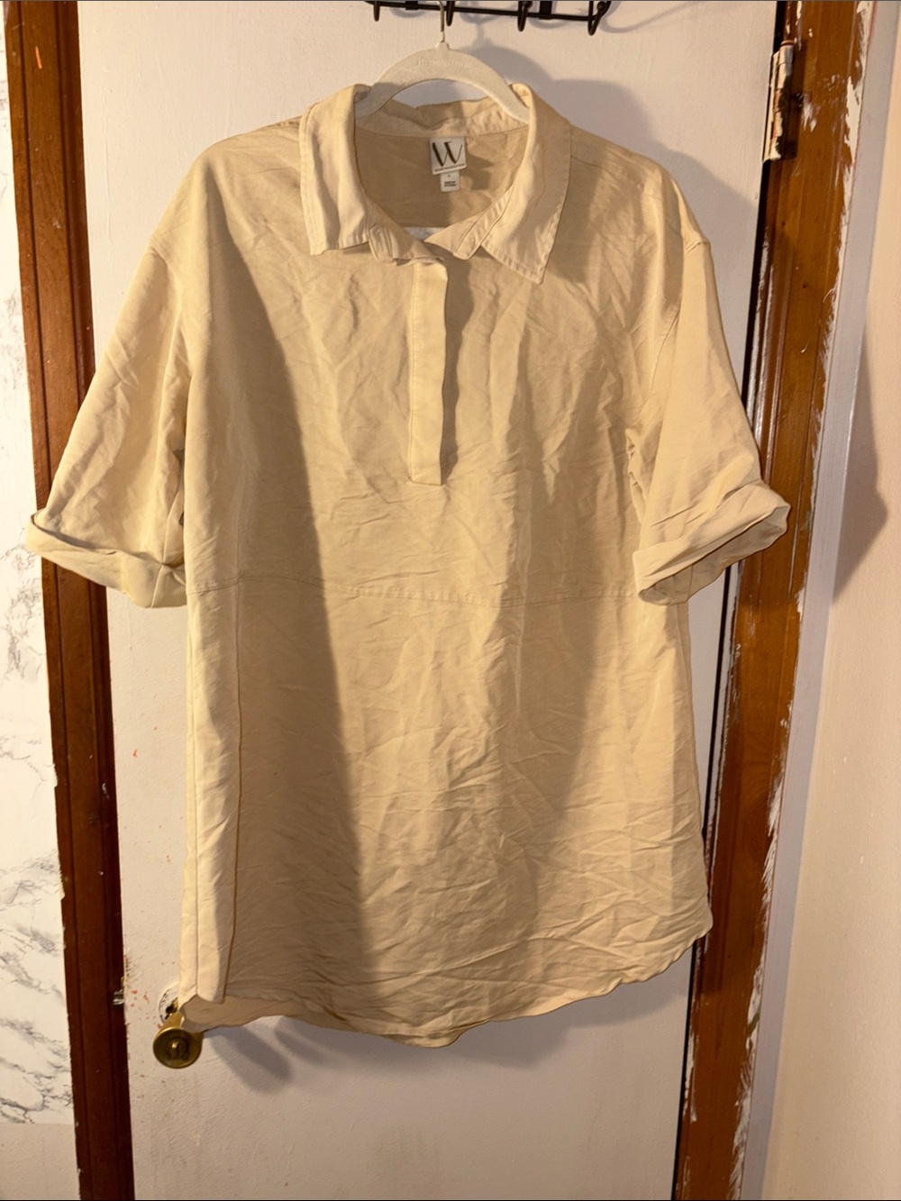 *3 for $25* Worthington Cream Short Sleeve Shirt like Dress